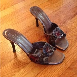 Donald Pliner Brocade Mules